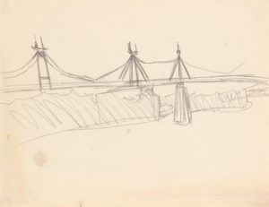 -Untitled (Bridge)-Graphite on Paper-8.50 x 11