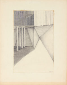 -Image 20 (Beams and Tunnel)-Graphite on Paper-13.875 x 10.75