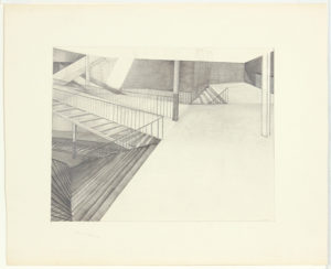 -Image 21 (Descending Stairs Left)-Graphite on Paper-14.875 x 18.5