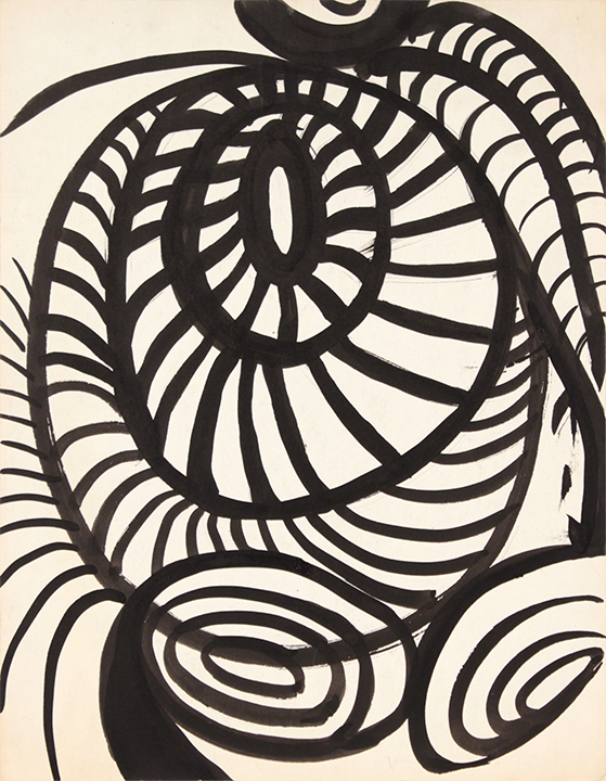 1952-Image 23 (Spiral Staircase)-Ink on Paper-13.75 x 10.625
