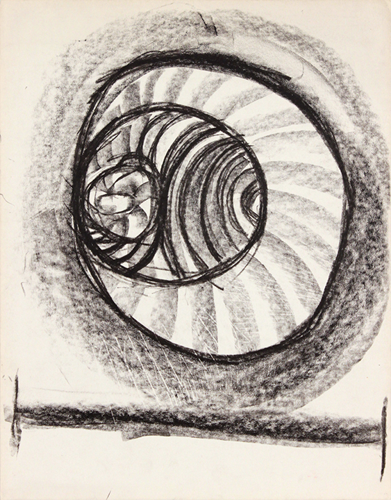 -Image 25 (Spiral Staircase 3)-Charcoal on Paper-10.875 x 14