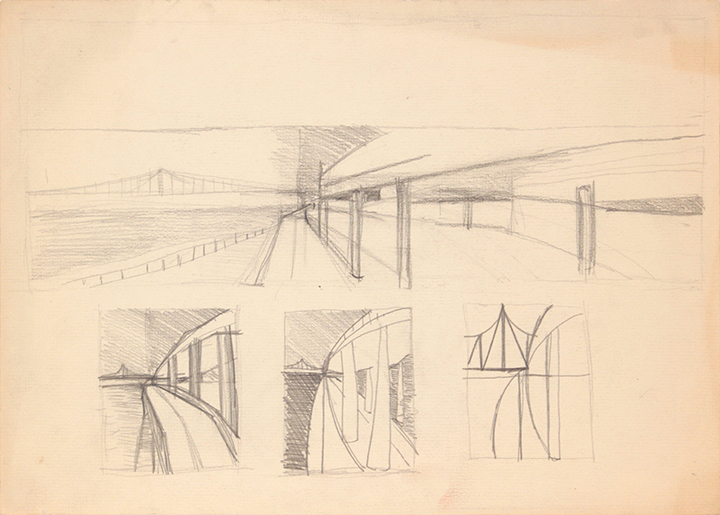 -Image 29 (Suspension Bridge Arches Thumbnails)-Graphite on Paper-10 x 14
