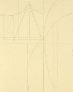 -Image 32 (Suspension Bridge Yellow Study)-Graphite on Paper-20 x 15