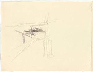 -Image 34.2 Sketchbook 2 (Beams Perspective Study)-Graphite on Paper-8.375 x 10.875