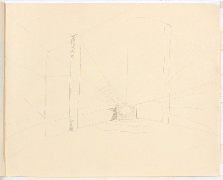 -Image 34.4 Sketchbook 2 (1 Point Perspective Study)-Graphite on Paper-8.375 x 10.875