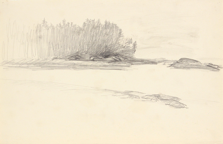 -Untitled (Island Trees Maine)-Graphite on Paper-12.25 x 18.875