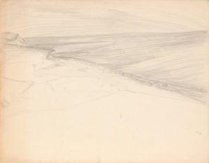 -Untitled (Maine Lake)-Graphite on Paper-10.8125 x 13.8125