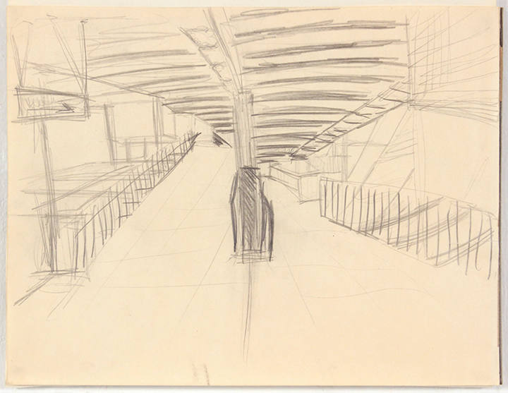 -Sketchbook 1 (Subway Study 1)-Graphite on Paper-8.375 x 10.875